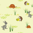 vector seamless texture with animals