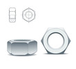 Two metal nuts
