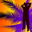 boy looking vector silhouette