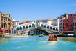 Venice Grand canal with gondolas and Rialto Bridge, Italy Venice Grand canal with gondolas and Rialto Bridge, Italy