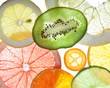 Back projected citrus slices.