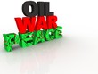 Cracked 3d text concept oil, war, peace