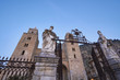 Italy, Sicily, Cefalù, view of the Cathedral (Duomo) at sunset