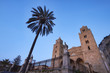 Italy, Sicily, Cefalù, view of the Cathedral (Duomo) at sunset