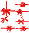 Big set of red gift bows with ribbons. Vector. Big set of red gift bows with ribbons. Vector.