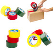 set of four images of packaging materials