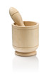 wooden mortar isolated