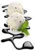 Ice cream with chocolate sauce