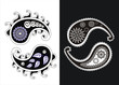 Set of seamless paisley (turkish cucumber) vector patterns