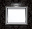 Vector: Empty Frame on black decorated wall. Empty Frame on black decorated wall.