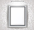 Vector: Empty Frame on white decorated wall. Empty Frame on white decorated wall.