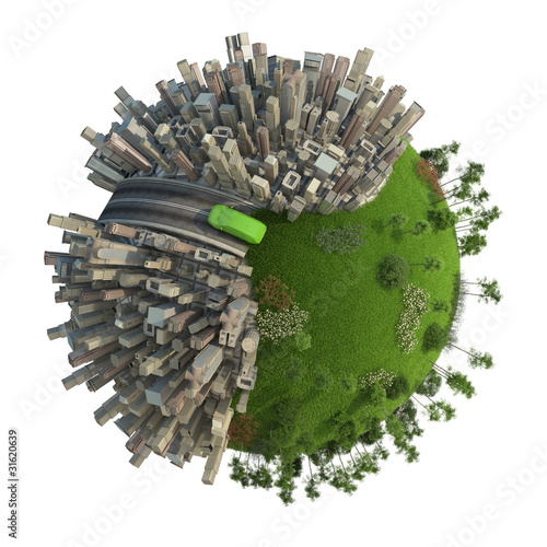 Photo: green energy transport concept planet green energy transport concept planet