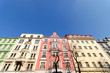 Colorful buildings facades in spring Prague