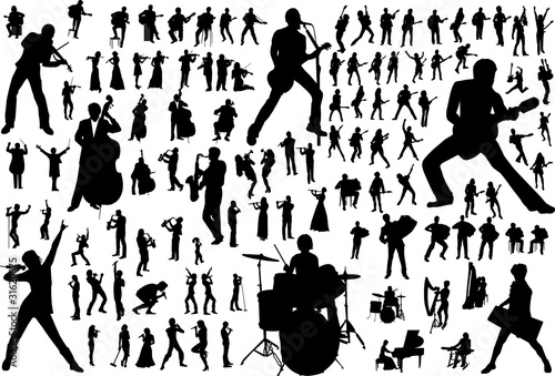Vector: Music vector silhouettes Music vector silhouettes
