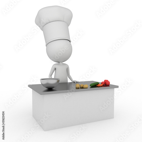 Illustration: 3d rendered illustration of a little chef 3d rendered illustration of a little chef