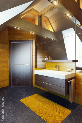 Illustration: Modern interior design of a bathroom Modern interior design of a bathroom
