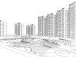 architectural wireframe plan