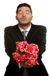 Hansome man with flowers