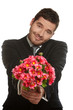 Hansome man with flowers