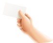 human hand with business card human hand with business card