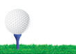 Balle de golf sur son tee