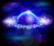Saturn planet, sunrise & stars in the depths of space Saturn planet, sunrise & stars in the depths of space