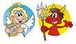 Angel and Devil Button