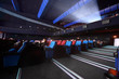 Audience sit in cinema and wait showtimes