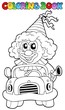 Coloring book with clown in car Coloring book with clown in car