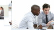 Montage of people working