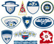 Vector: set of different label with edelweiss set of different label with edelweiss