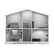 House cut with interiors. Vector House cut with interiors. Vector
