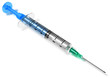 Medical syringe isolated on white