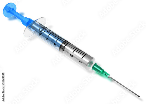 Illustration: Medical syringe isolated on white Medical syringe isolated on white