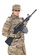 Beautiful army girl with rifle