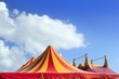 Circus tent red orange and yellow stripped pattern Circus tent red orange and yellow stripped pattern