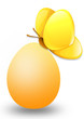 yellow egg with butterfly