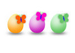 three eggs and three butterfly