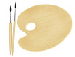 Painter palette and two brushes