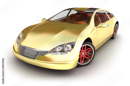 Illustration: Gold spotcar on white. My own design Gold spotcar on white. My own design
