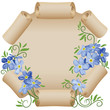 Old scroll. Flower. Forget-me-not