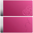 Pink cards with heart shaped rose and fashion girl