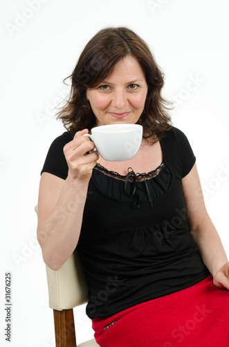 Foto: Frau mit Kaffeetasse Frau mit Kaffeetasse