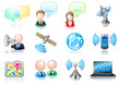 Communication theme icon set