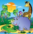African scenery with animals 3