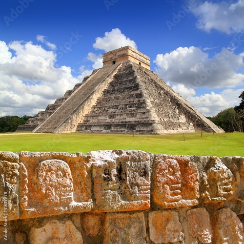 Photo: Chichen Itza Tzompantli the Wall of Skulls Chichen Itza Tzompantli the Wall of Skulls