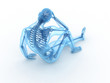3d rendered illustration of a sitting male with visible bones 3d rendered illustration of a sitting male with visible bones