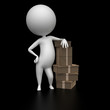 3d rendered illustration of a guy with some packages