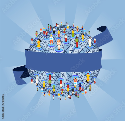 Vector: Social web networking world diagram. Social web networking world diagram.