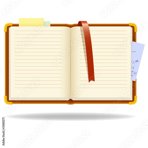 Vector: Vector notepad organizer with bookmark Vector notepad organizer with bookmark
